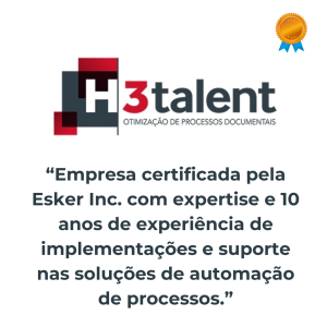 “Empresa certificada pela Esker Inc. com 10 anos de experiência nas soluções”